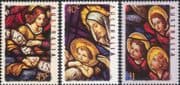 Australia 1995 Christmas/ Art/ Stained Glass/ Nativity/ Angels 3v set (n20339)