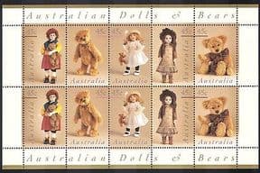 Australia 1997 Teddy Bears  /  Teddies  /  Dolls  /  Toys 10v sht ref:b5111