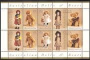 Australia 1997 Teddy Bears / Teddies / Dolls / Toys 10v sht ref:b5111