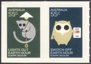 Australia 2009 Earth Hour/ Environment/ Owl/ Birds/ Possum/ Animals 2v s/a pr (n33896)