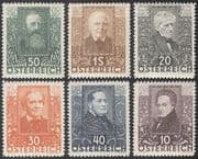 Austria 1931 Authors/ Writers/ Books/ Literature/ People/ Unemployment Welfare Fund 6v set (n42214)