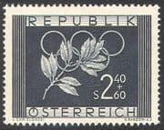 Austria 1952 Winter Olympic Games/ Olympics/ Sports/ Laurel Branch/ Rings/ Plants 1v (n42238)