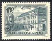 Austria 1953 National Theatre, Linz/ Buildings/ Architecture/ Masks/ Drama/ Entertainment/ Heritage/ History 1v (n43105)