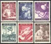 Austria 1954 Medical/ Health/ Red Cross/ Nurse/ Dentist/ Microscope/ Ambulance/ Motor/ Scales 6v set (n26889)