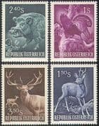 Austria 1959 Boar/ Deer/ Capercaillie/ Animals/ Birds/ Pigs/ Hunting 4v set (n41418)