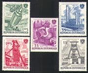 Austria 1961 Industry / Coal Mining / Oil / Steel Mill/ Iron Foundry 5v set (n31355)