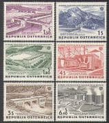 Austria 1962 Dam / Power / Energy / Water / Buildings / Boat / Canal / Electricity 6v (n37741)