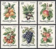 Austria 1966 Fruit / Plants / Trees / Food / Apple / Grapes / Strawberries 6v set (n33249)