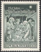Austria 1968 Christmas/ Greetings/ Nativity/ Cattle/ Art/ Sculpture/ Carol/ Music 1v (at1024a)
