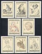 Austria 1969 Art / Paintings / Rembrandt / Breugel / Horse / Hare / Madonna 8v set (n33443)