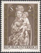 Austria 1974 Christmas/ Greetings/ Virgin/ Child/ Carving/ Sculpture/ Art 1v (at1030a)