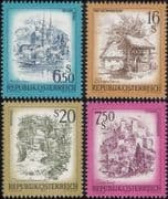 Austria 1977 (1973) Views/ Mountains/ Castles/ Waterfalls/ Church/ Buildings/ Tower 4v set (s5064k)