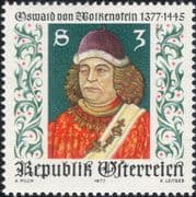 Austria 1977 Oswald von Wolkenstein/ Poet/ Literature/ Writers/ Authors/ People 1v (s5064d)
