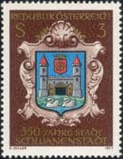 Austria 1977 Schwanenstadt/ Swans/ Castles/ Coat-of-Arms/ Heraldry/ History/ Birds 1v (s5064j)