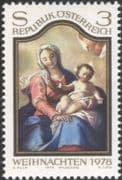 Austria 1978 Christmas/ Greetings/ Madonna/ Child/ Paintings/ Painters/ Art/ Artists 1v (at1034a)
