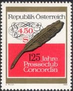Austria 1984 Concordia Press Club/ Feather Quill/ Pen/ Newspapers/ Journalists/ Journalism/ Writing 1v (at1018a)