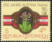 Austria 1984 Tobacco Industry/ Cigar Band/ Plants/ Commerce/ Business/ Nature 1v (at1004a)