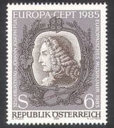 Austria 1985 Europa / Johann Fux / Music / Composer / Instruments / People 1v (n38058)