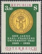 Austria 1985 Graz University 400th Anniversary/Coat-of-Arms/Education 1v (at1013a)