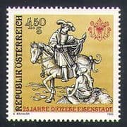 Austria 1985 Saint / St Martin / Horse / Transport / Animals / Nature 1v (n34434)