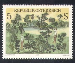 Austria 1987 Modern Art/ Painting/ Trees/ Goddesses/ Women/ Nudes/ Nature 1v (n38585)