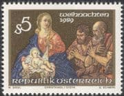 Austria 1989 Christmas/ Greetings/ Nativity/ Shepherds/ Paintings/ Art/ Artists 1v (at1040a)