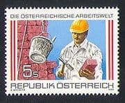 Austria 1989 Workers / Industry / Bricklayer 1v (n32319)