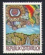 Austria 1990 Art / Painting / Rainbow / Waterfall 1v (n32032)