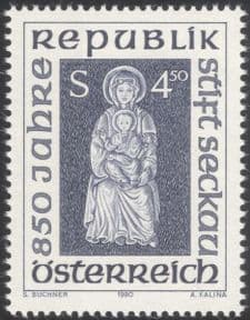 Austria 1990 Seckau Abbey/ Abbey/ Art/ Carving/ Religion/ History/ Heritage 1v (at1090a)
