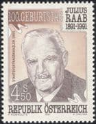 Austria 1991 Julius Rabb/ Chancellor/ Politician/ Politics/ People 1v (at1123a)