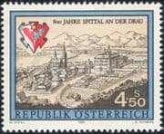 Austria 1991 Spittal an der Drau/ Church/ Clock Tower/ Buildings/ Architecture/ Heritage/ History 1v (at1122a)