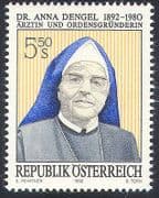 Austria 1992 Dr Anna Dengel / Medical / Welfare / Health / People / Missionary 1v (n40870)