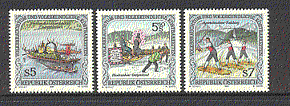 Austria 1993 Folk Customs / Boats 3v set ref:b8894
