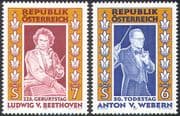 Austria 1995 Beethoven/ Webern/ Music/ Composers/ People/ Entertainment 2v set (n42001)