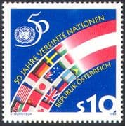 Austria 1995 United Nations/ UN/ 50th Anniversary/ Flags/ Emblem/ Peace 1v (n42003)