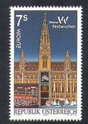 Austria 1998 Europa/ Vienna/ Buildings/ Architecture/ Clock/ Tower/ Festival 1v n37645
