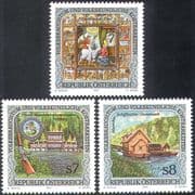 Austria 2001 Boat/ Shooting/ Rifle/ Embroidery/ Textiles/ Customs/ People 3v set (n38081)