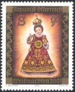 Austria 2001 Christmas/ Greetings/ Infant Jesus/ Statue/ Shrine/ Art 1v (n44457)