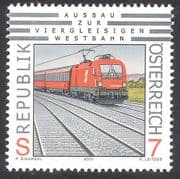 Austria 2001 Trains/ Transport/ Railways/ Rail/ Electric Locomotive 1v (n23504)