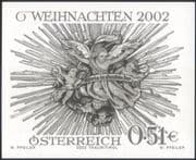 Austria 2002 Christmas/Greetings/Crib Aureole 1v Black only, imperforate (at1141)