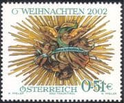 Austria 2002 Christmas/ Greetings/ Crib Aureole/ Cherubs/ Angels 1v (at1031)