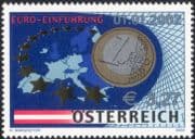 Austria 2002 Euro Currency/ Coins/ Money/ Commerce/ Business/ Maps 1v reverse printed (at1138)