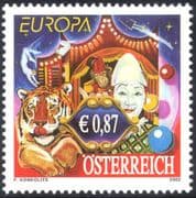 Austria 2002 Europa/ Circus/ Clowns/ Tigers/ Chimp/ Tent/ Animals/ Nature 1v (at1002)