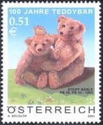 Austria 2002 Teddy Bears/ Toys/ Steiff/ Animals/ Business/ Teddies 1v (b9321)