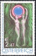 Austria 2002 Union of Austrians Abroad 50th Anniversary/ Emblem/ Naked Figures/ Nudes 1v (at1027)