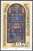Austria 2003 Christmas/ Greetings/ Nativity/ Angels/ Stained Glass Window/ Art 1v (at1042a)