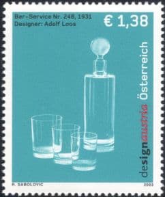 Austria 2003 Design Austria/ Adolf Loos/ Carafe/ Glass/ Glasses/ Business/ Commerce/ Art/ Craft 1v (at1148)