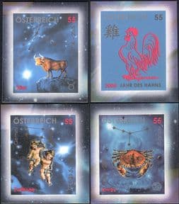 Austria 2005  YO Rooster/ Zodiac/ Bull/ Crab/ Children/ Fortune  4v set s/a  (n15200)