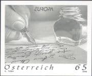 Austria 2008 Europa/ Letters/ Pen/ Writing/ Hand SPECIAL BLACK ONLY IMPERFORATE 1v (n44457e)