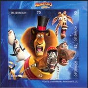 Austria 2012 "Madagascar 3"/ Penguins/ Lion/ Zebra/ Films/ Movies/ Cinema/ Cartoons/ Animation 4v m/s (at1046b)